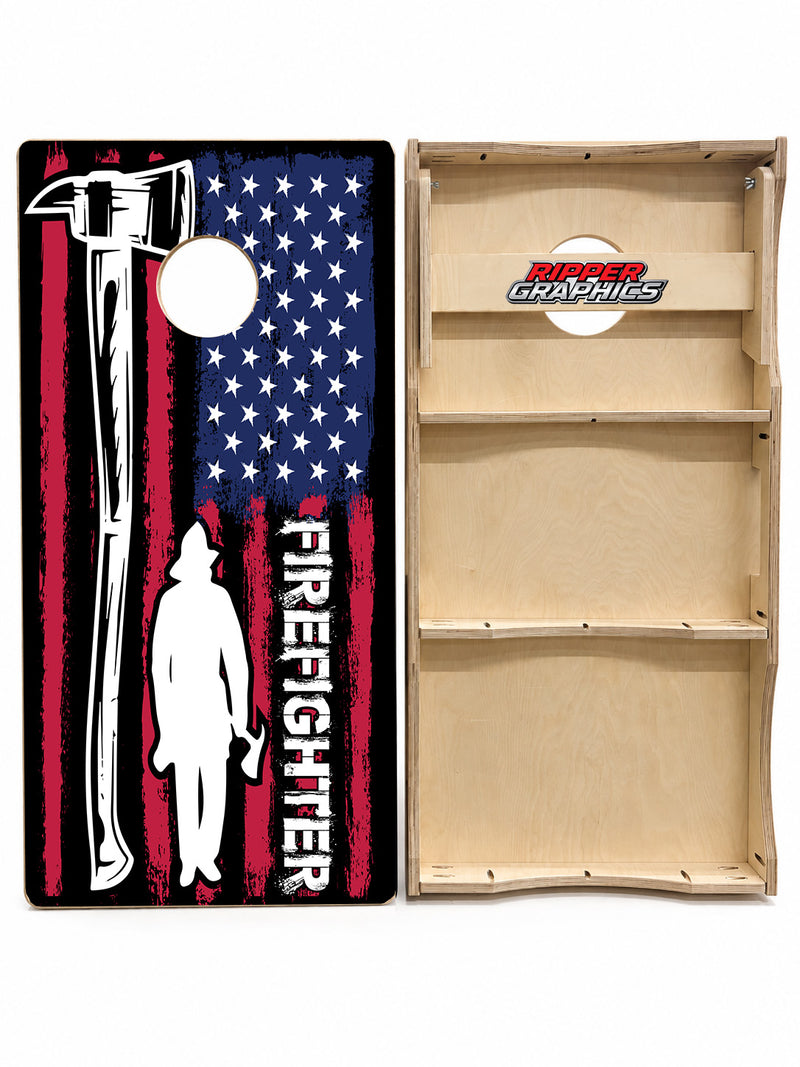 Firefighter Flag Cornhole Design