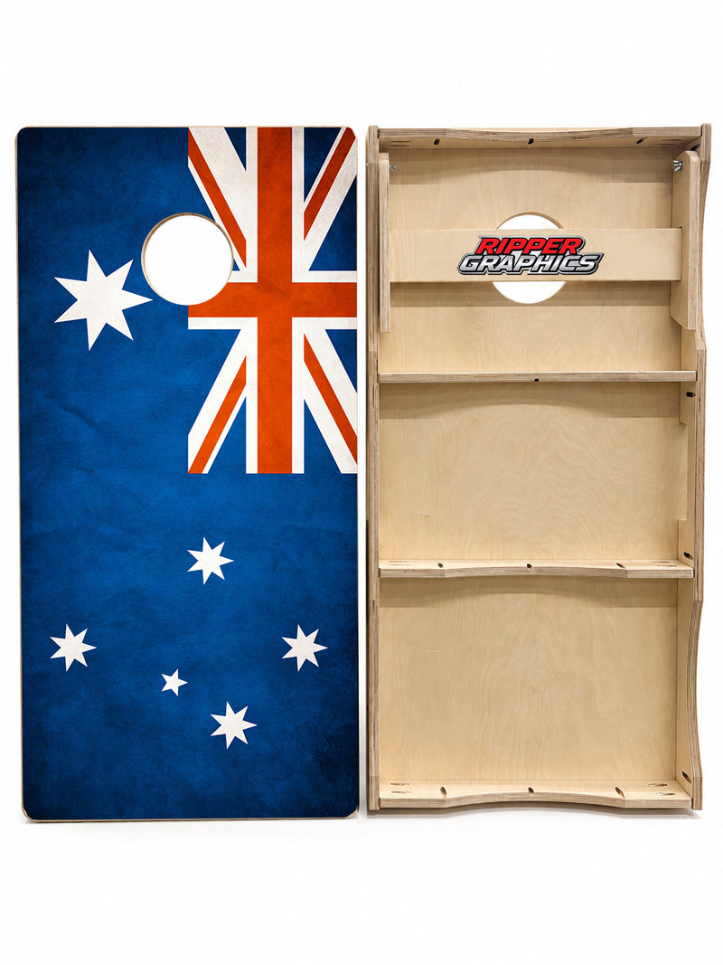 Grunge Australian Flag Cornhole Design
