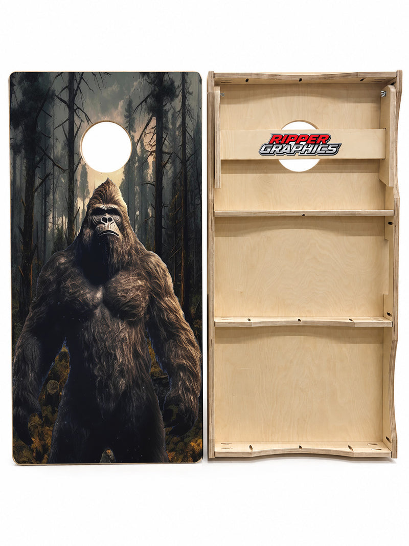 Bigfoot In The Woods Cornhole Design