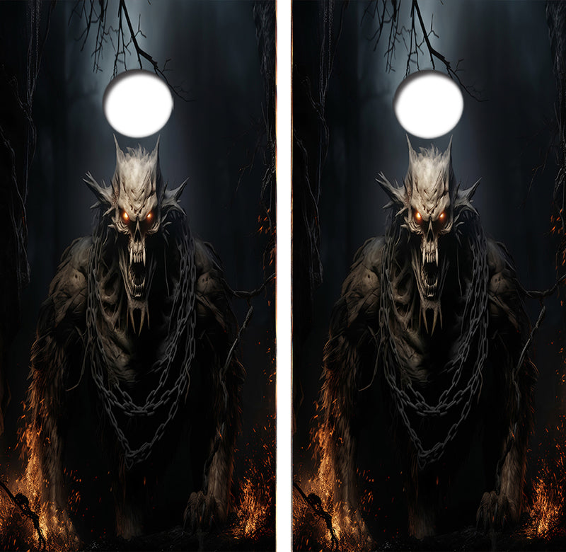 Evil Werewolf Cornhole Design