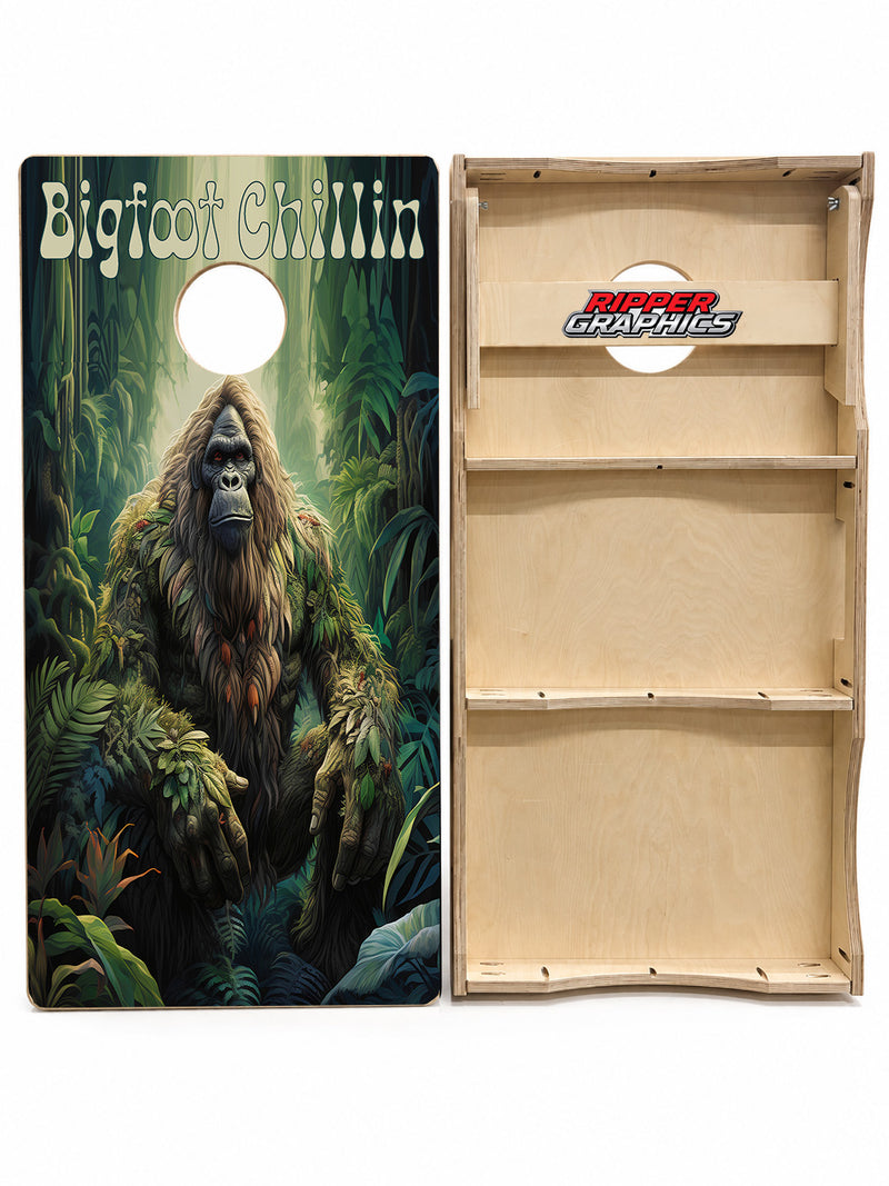 Bigfoot Chillin Cornhole Design