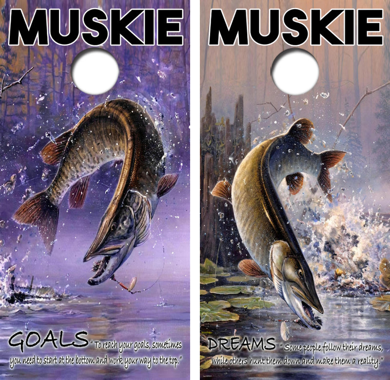 Muskie Goals & Dreams Cornhole Design