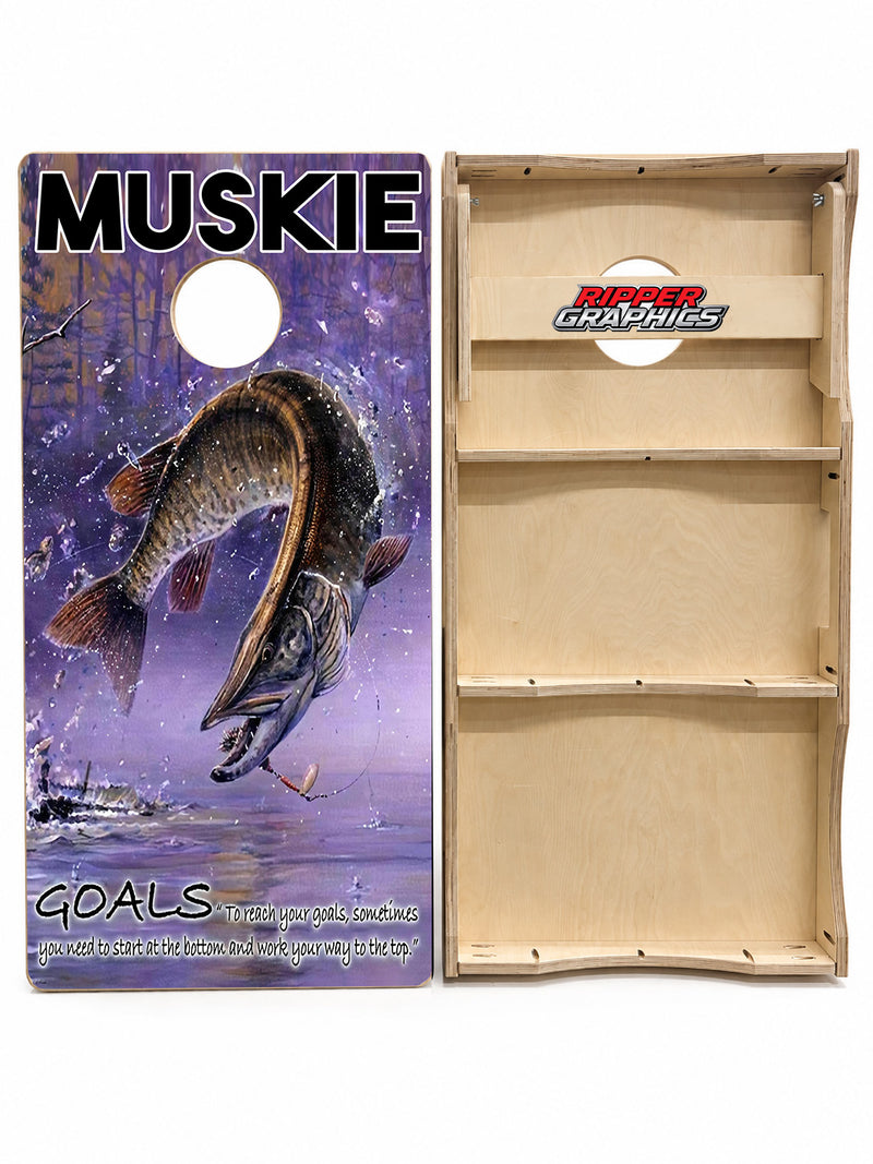 Muskie Goals & Dreams Cornhole Design