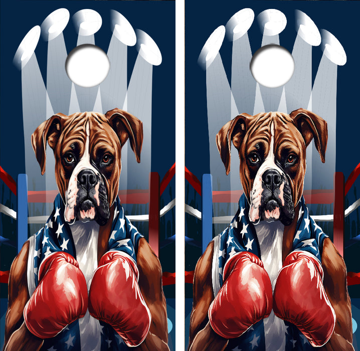 Boxing Boxer Cornhole Board Skin Wraps FREE LAMINATE