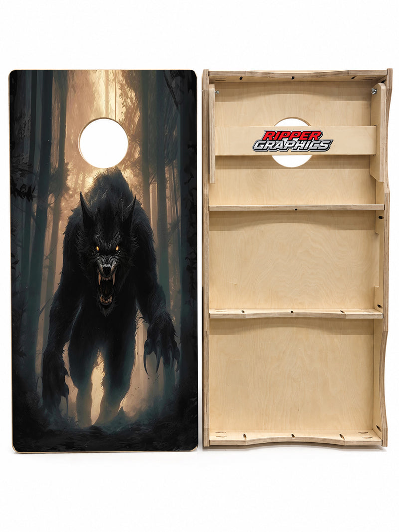 Charging Werewolf Cornhole Design