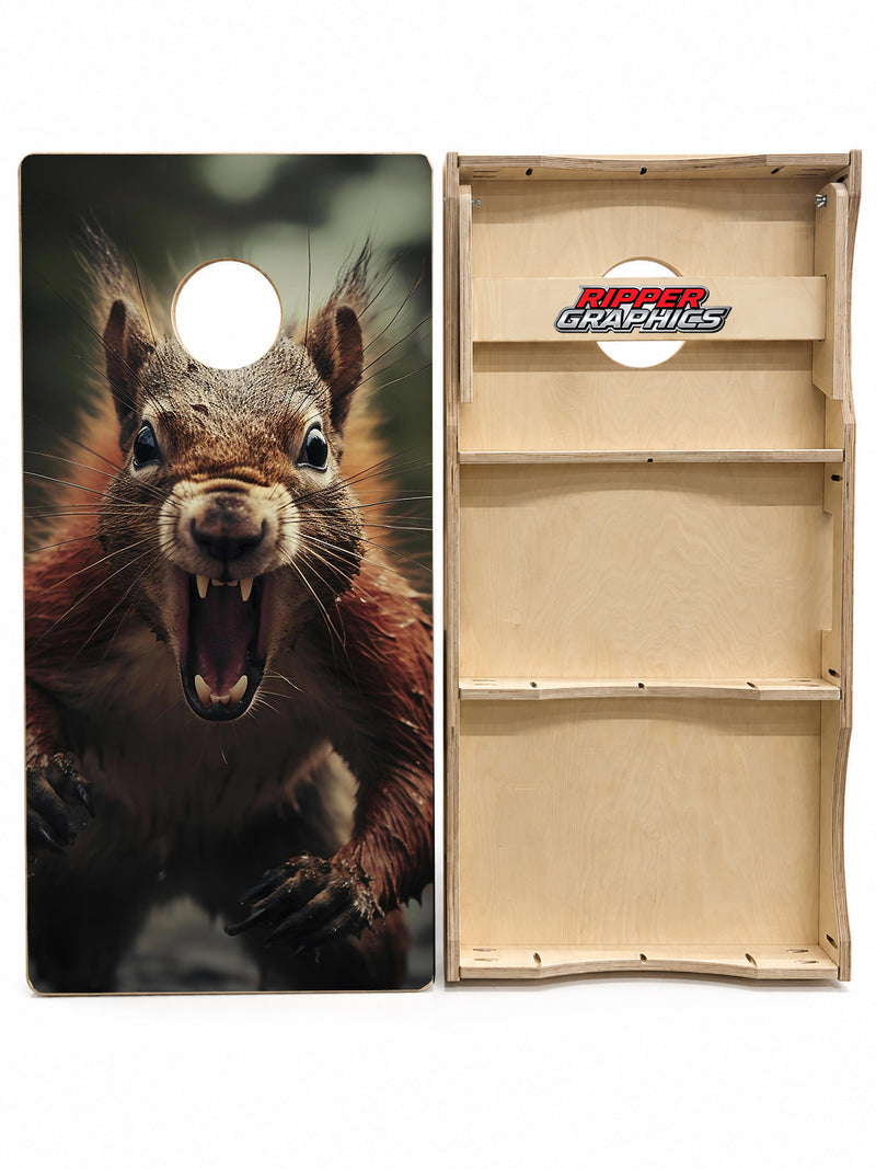 Angry Squirrel Cornhole Design