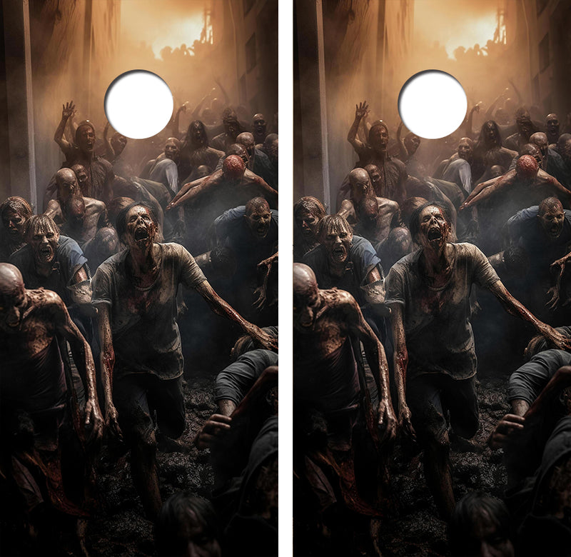 Wall of Zombies Cornhole Design