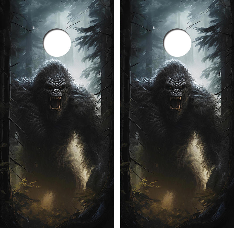 Angry Big Foot Cornhole Design
