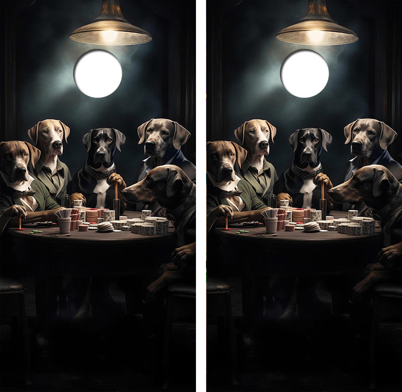 Dogs Playing Poker Cornhole Design