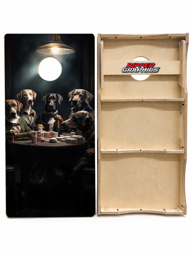 Dogs Playing Poker Cornhole Design