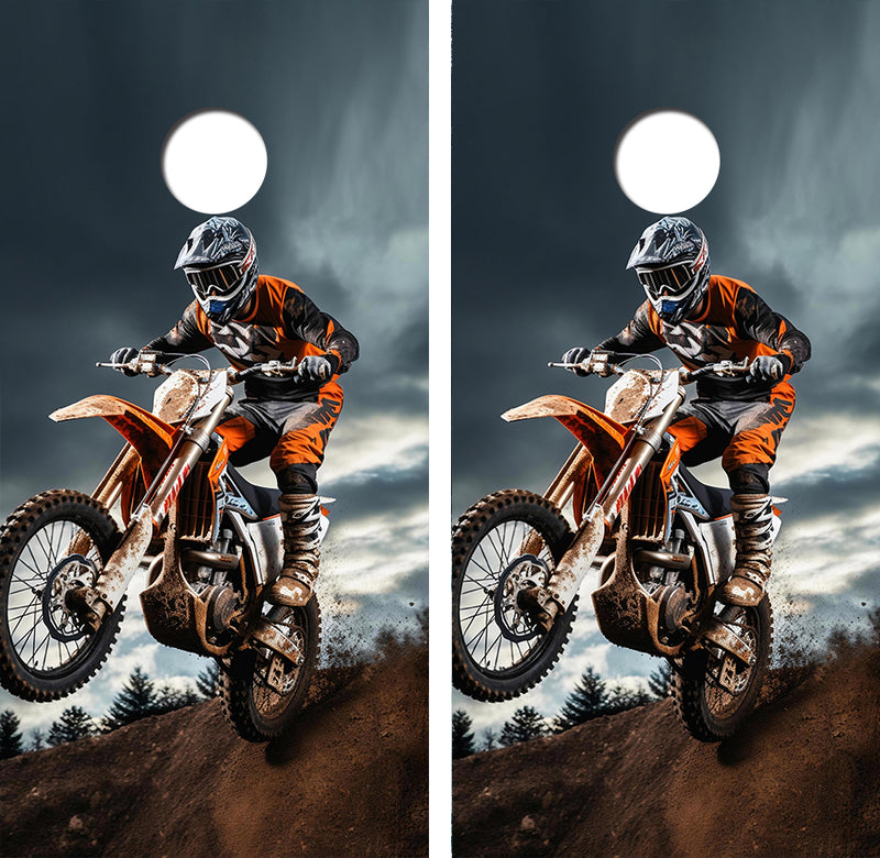 Motorcross Dirt Bike Cornhole Design