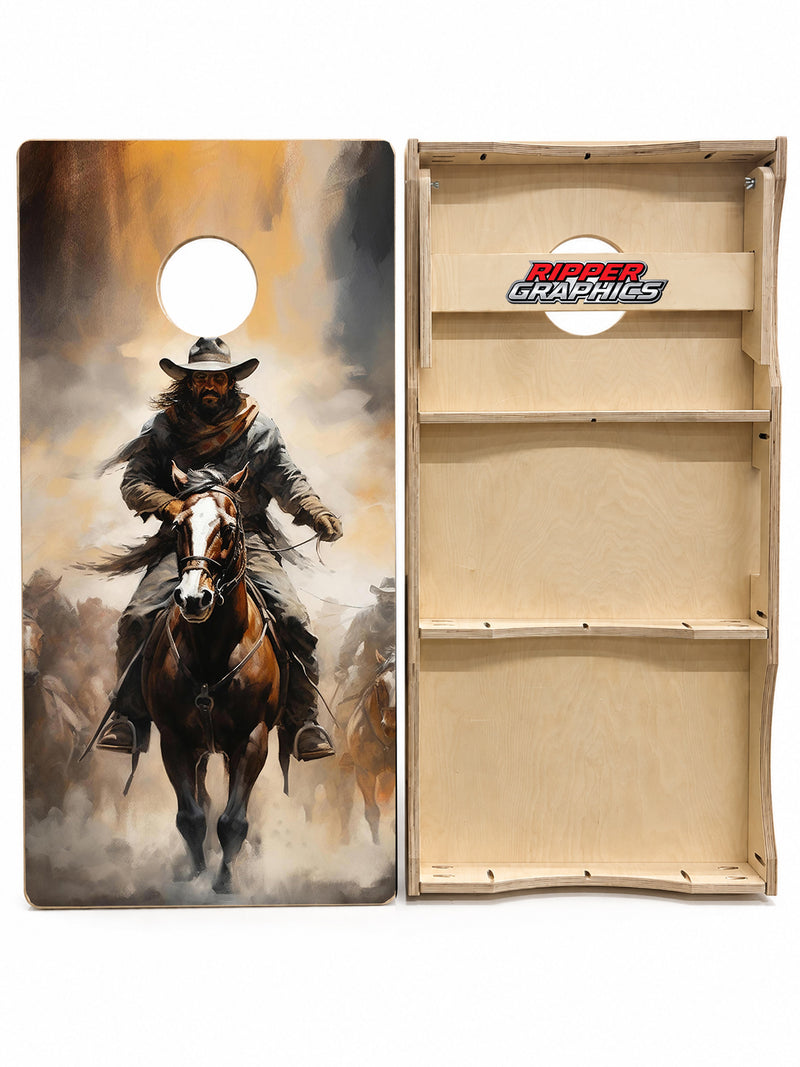 Old School Coyboy Cornhole Design