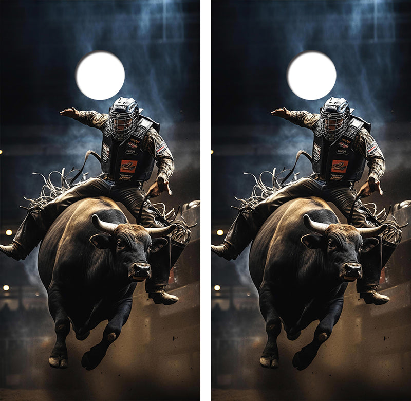 Bull Rider Cornhole Design