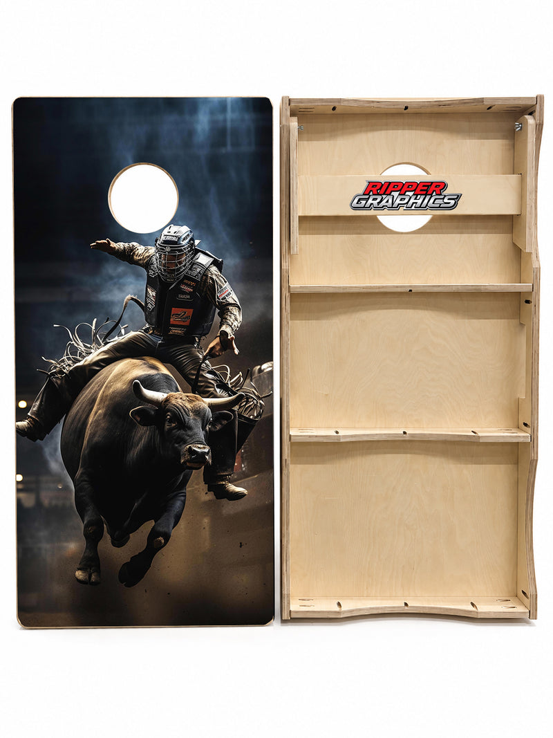 Bull Rider Cornhole Design