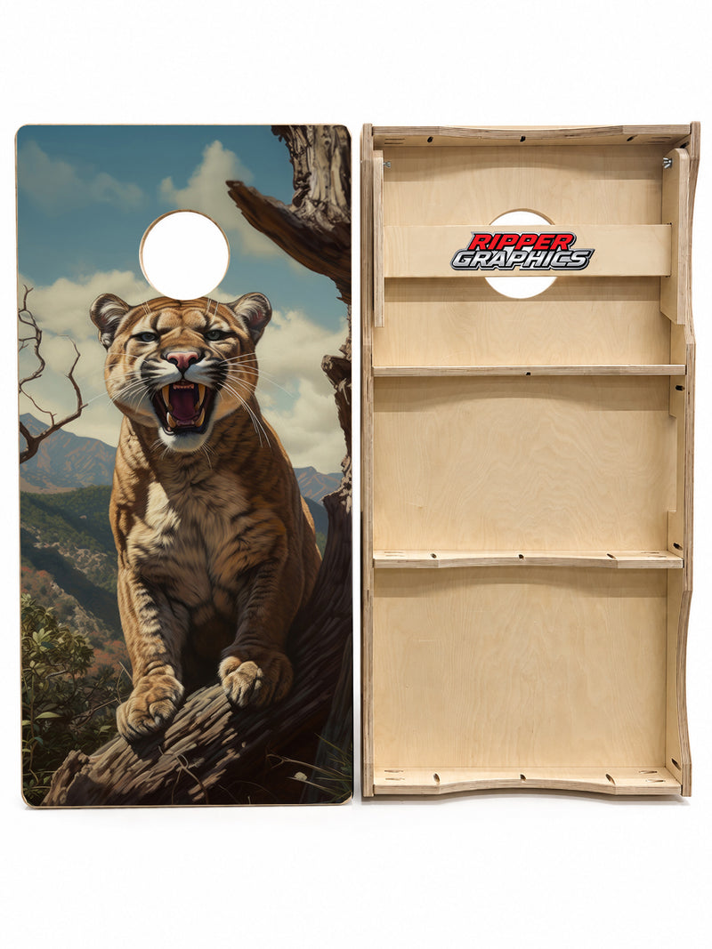 Mountain Lion inTree Cornhole Design
