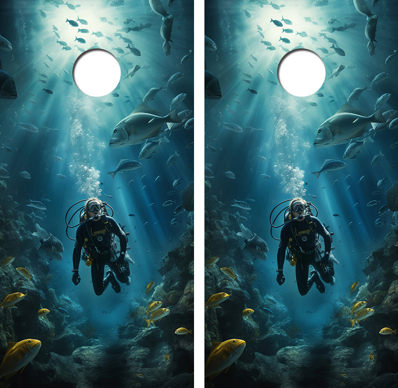 Scuba Diving Cornhole Design