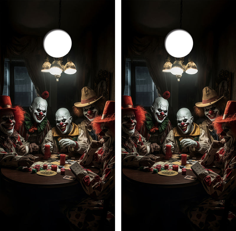 Clowns Playing Poker Cornhole Design