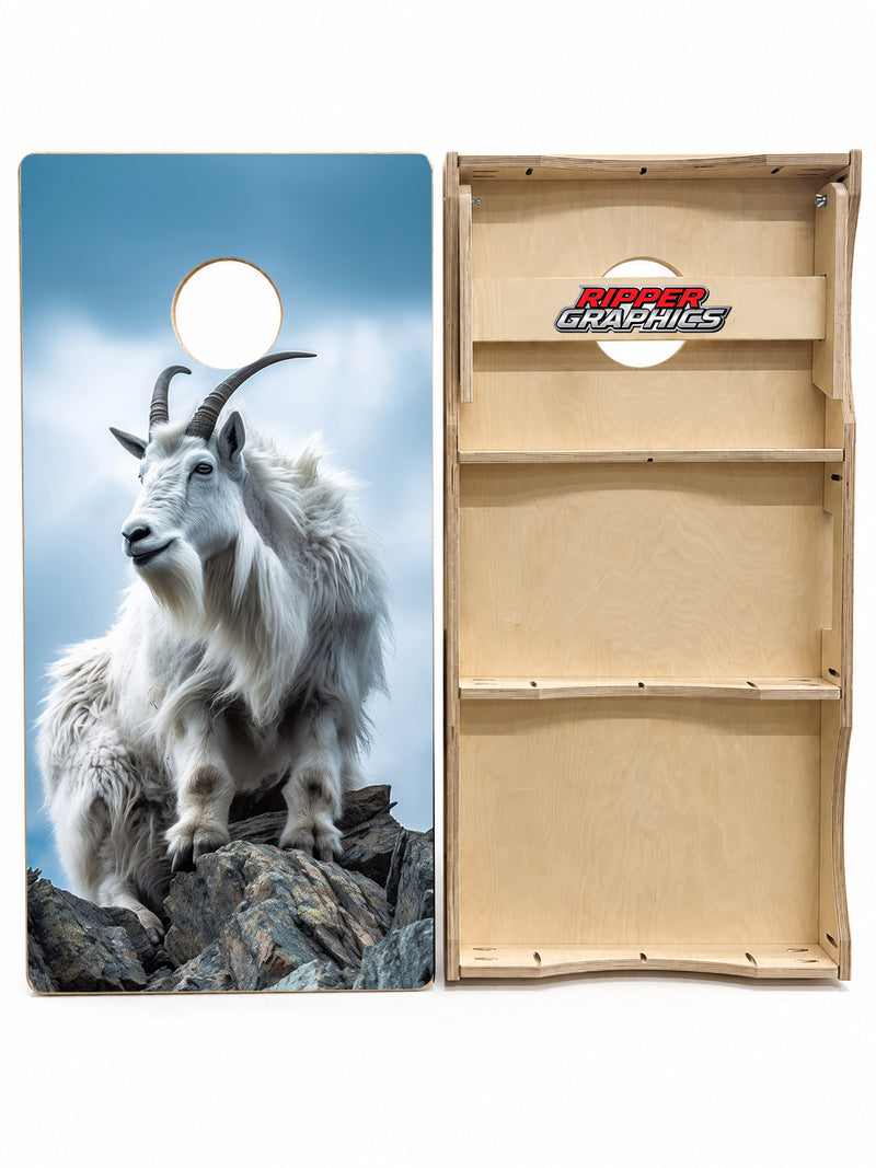 Mountain Goat on Mountain Cornhole Design