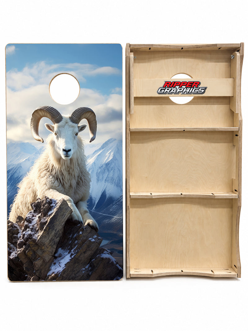Doll Sheep on Rocks Cornhole Design