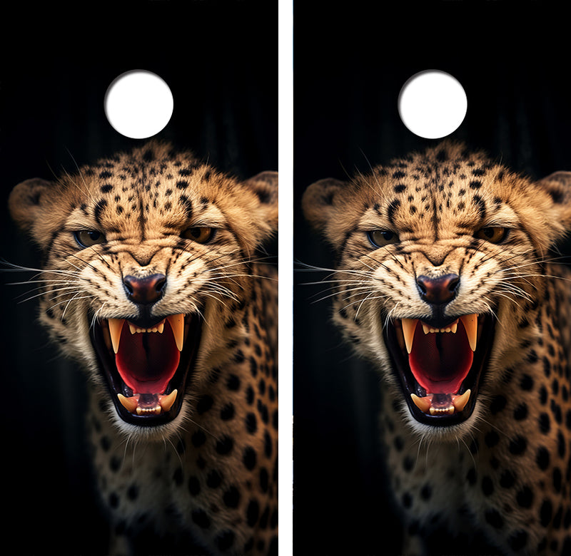 Hungry Cheetah Cornhole Design