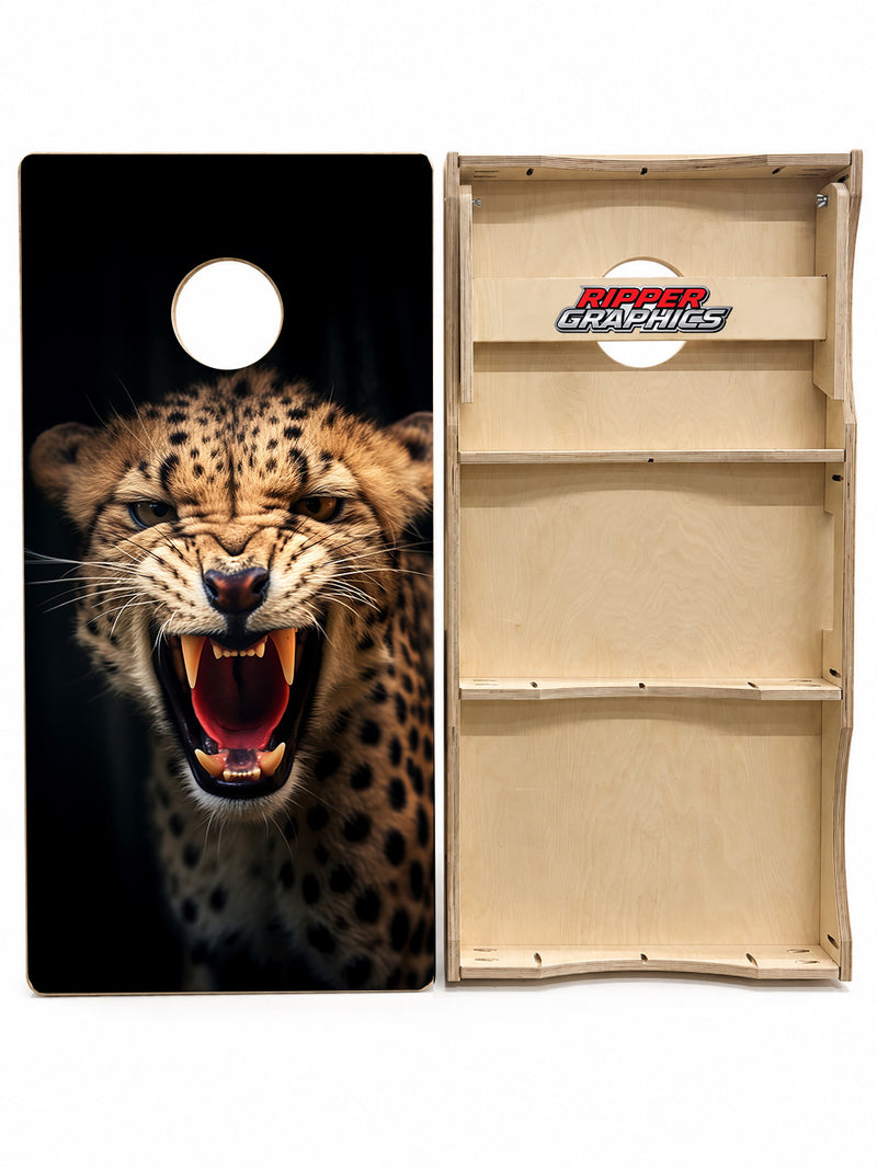 Hungry Cheetah Cornhole Design