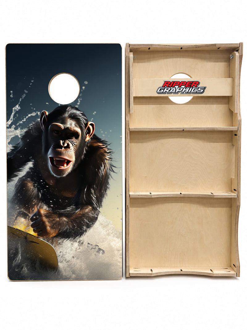 Surfing Chimp Cornhole Design