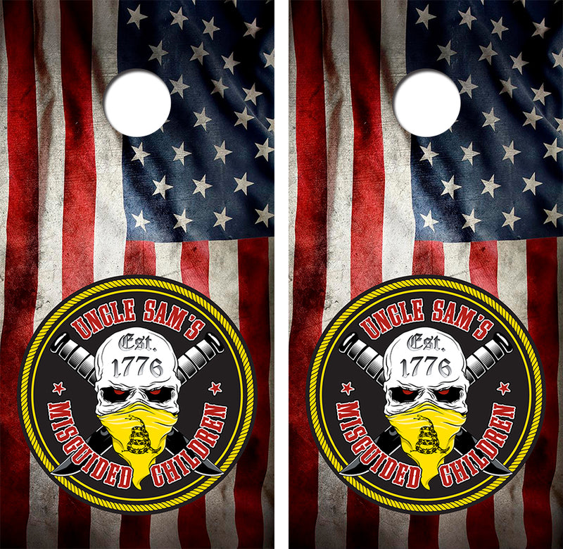 Uncle Sams Misguided Children Cornhole Design