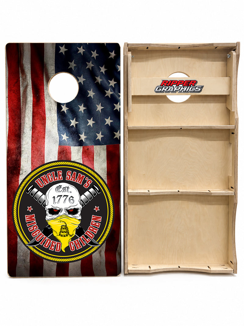 Uncle Sams Misguided Children Cornhole Design