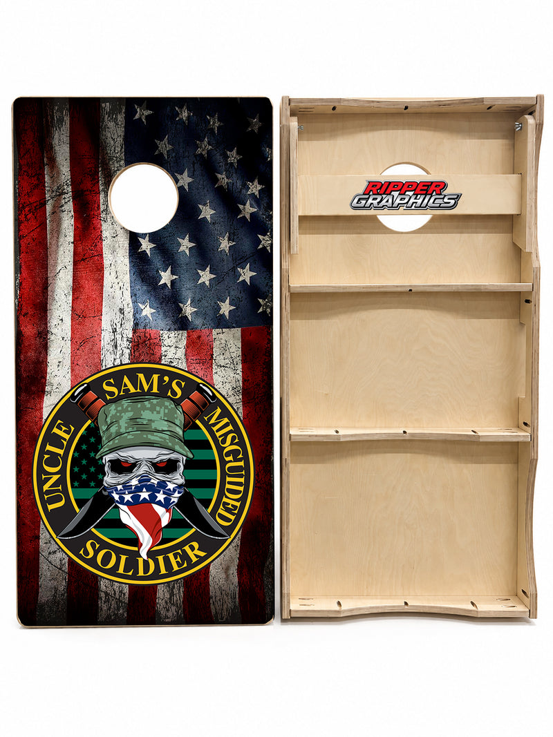 Uncle Sams Misguided Soldier Cornhole Design