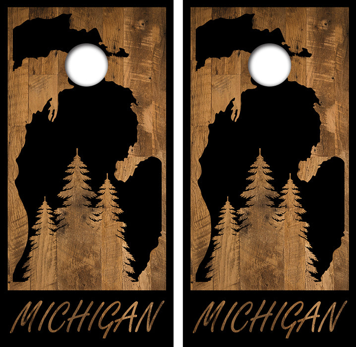 Michigan Cornhole Board Skin Wraps FREE LAMINATE