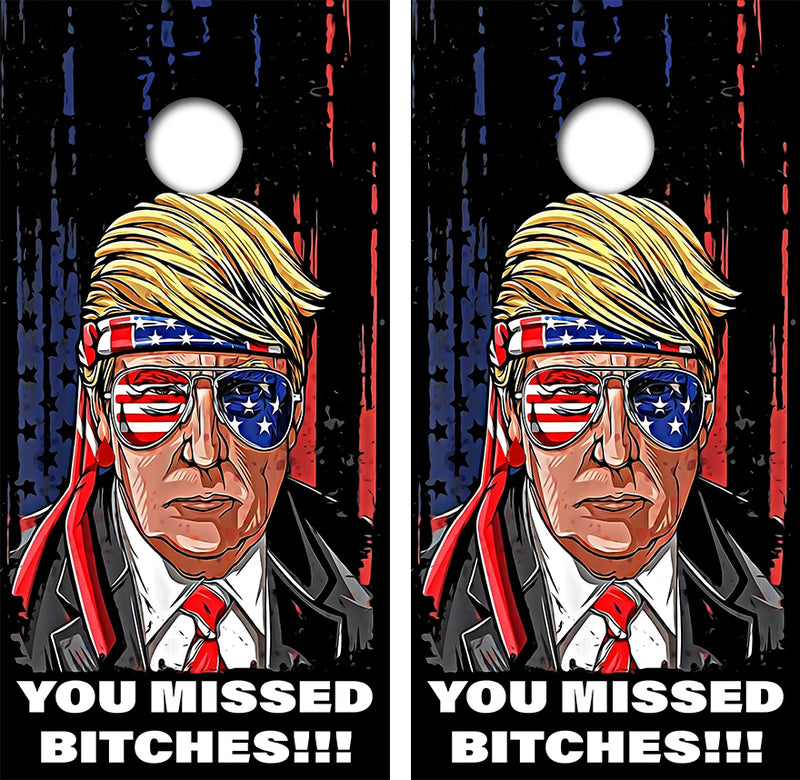 Trump You Missed Cornhole Design