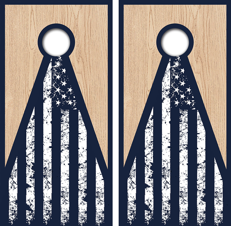 Triangle American Flag Cornhole Design