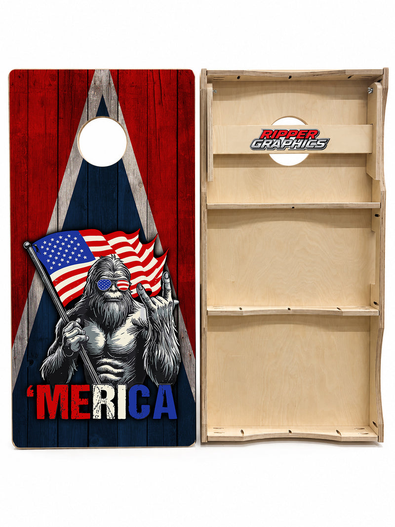 Sasquatch Merica Cornhole Design