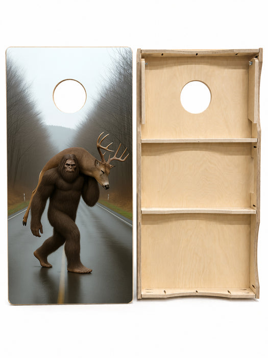 Sasquatch Big Foot Deer Cornhole Design