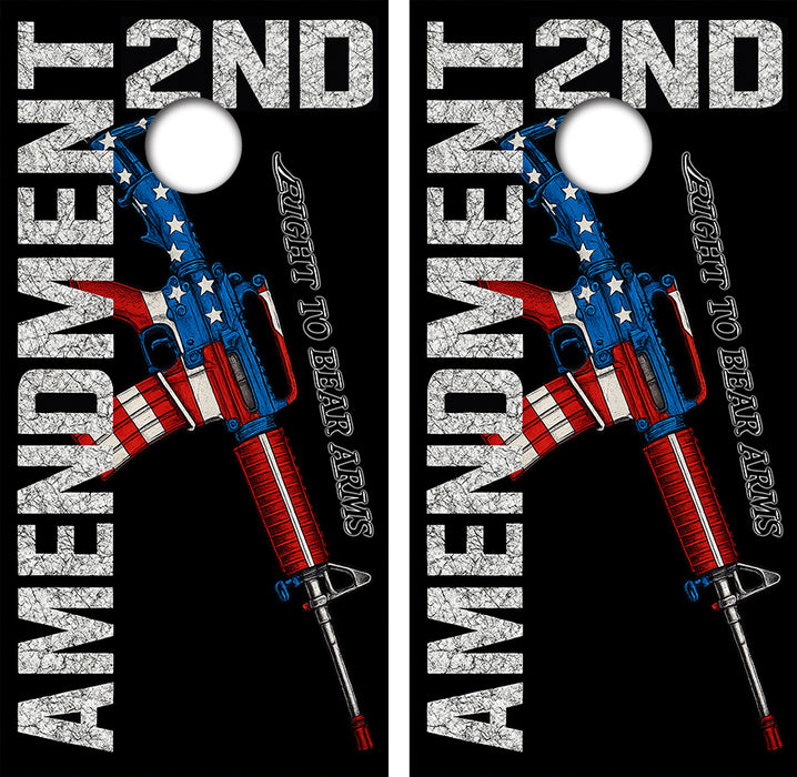 Second Amendment Cornhole Wrap Decal with Free Laminate Included