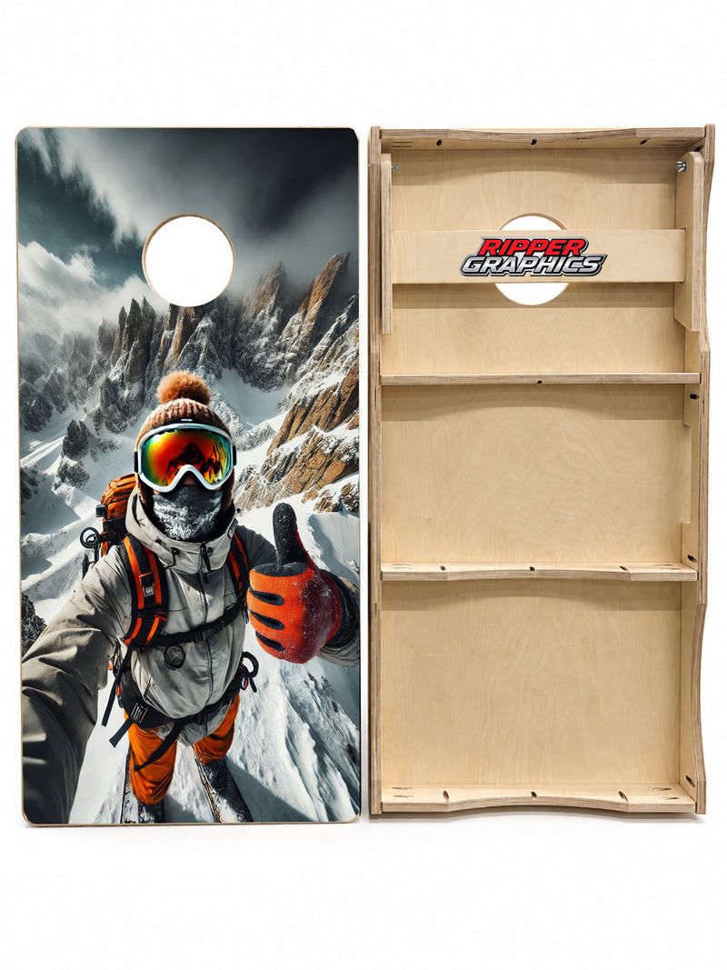 Mountain Climber Cornhole Design