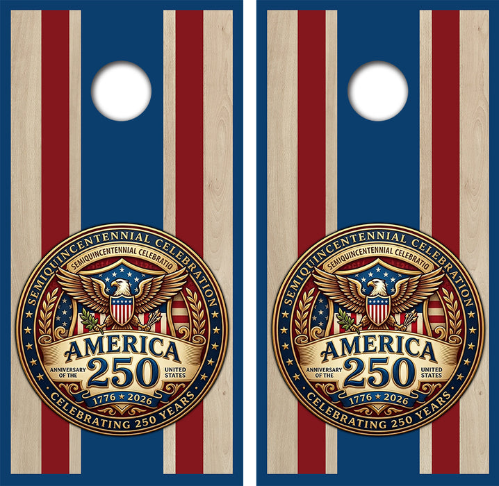 Americas 250 Anniversary Cornhole Wrap Decal with Free Laminate Included