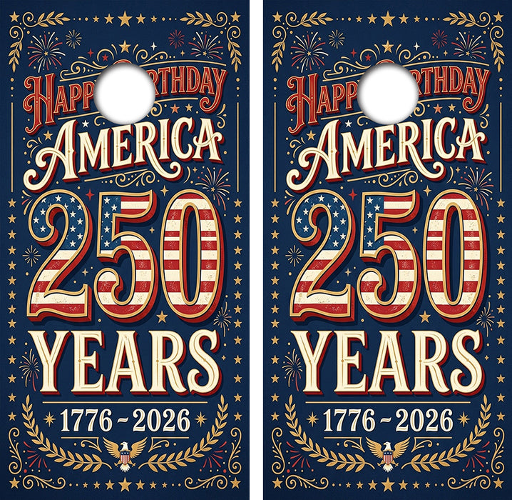 Americas 250 Anniversary Cornhole Wrap Decal with Free Laminate Included