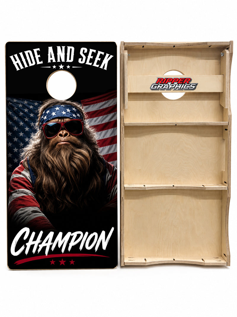 Hide & Seek Champion Cornhole Design