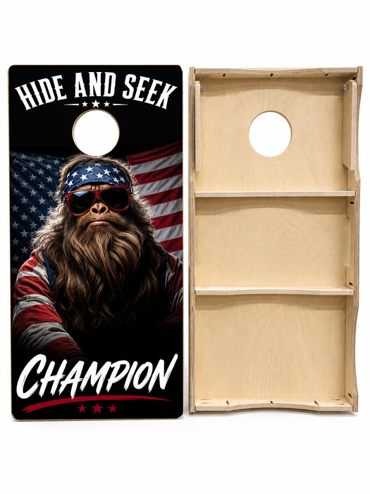 Hide & Seek Champion Cornhole Design