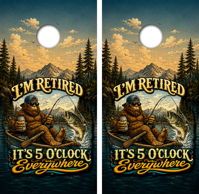 It's Five O'Clock Everywhere Cornhole Design