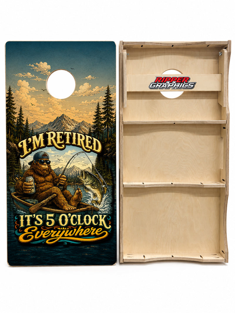 It's Five O'Clock Everywhere Cornhole Design