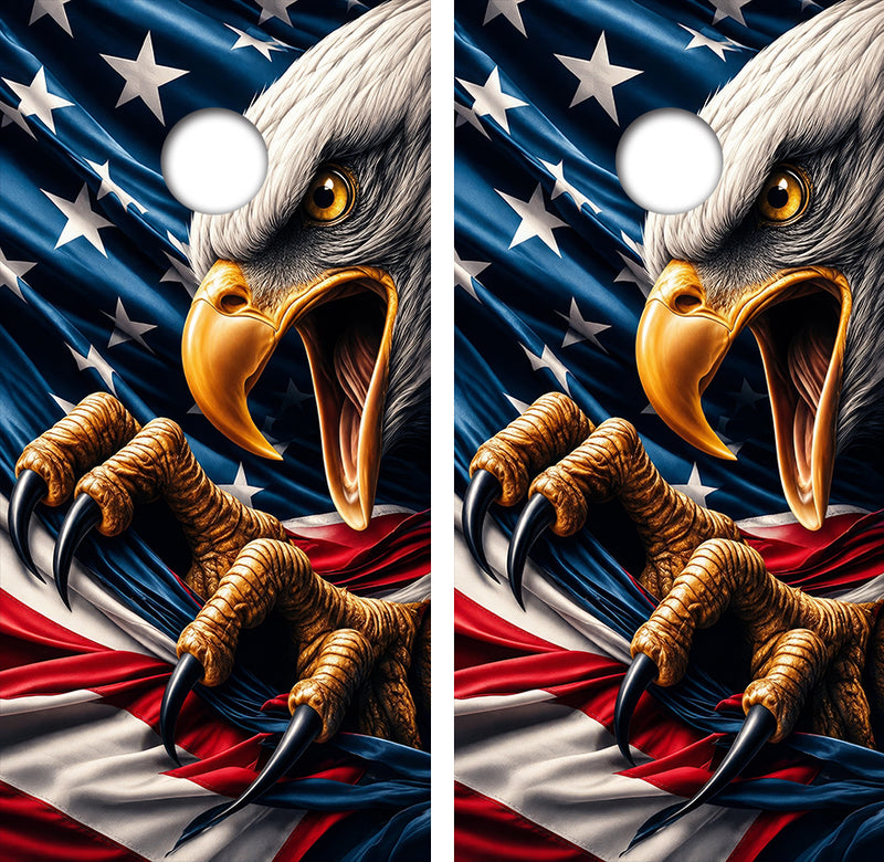 Patriotic Eagle Cornhole Design
