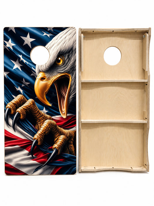 Patriotic Eagle Cornhole Design
