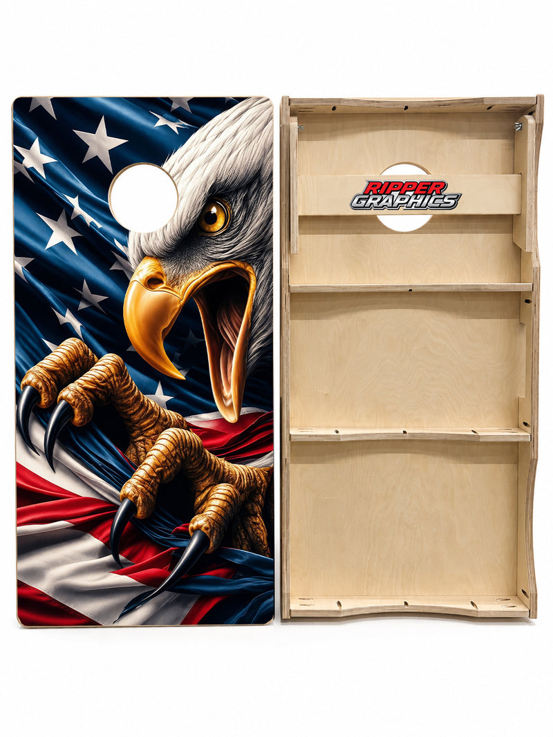 Patriotic Eagle Cornhole Design