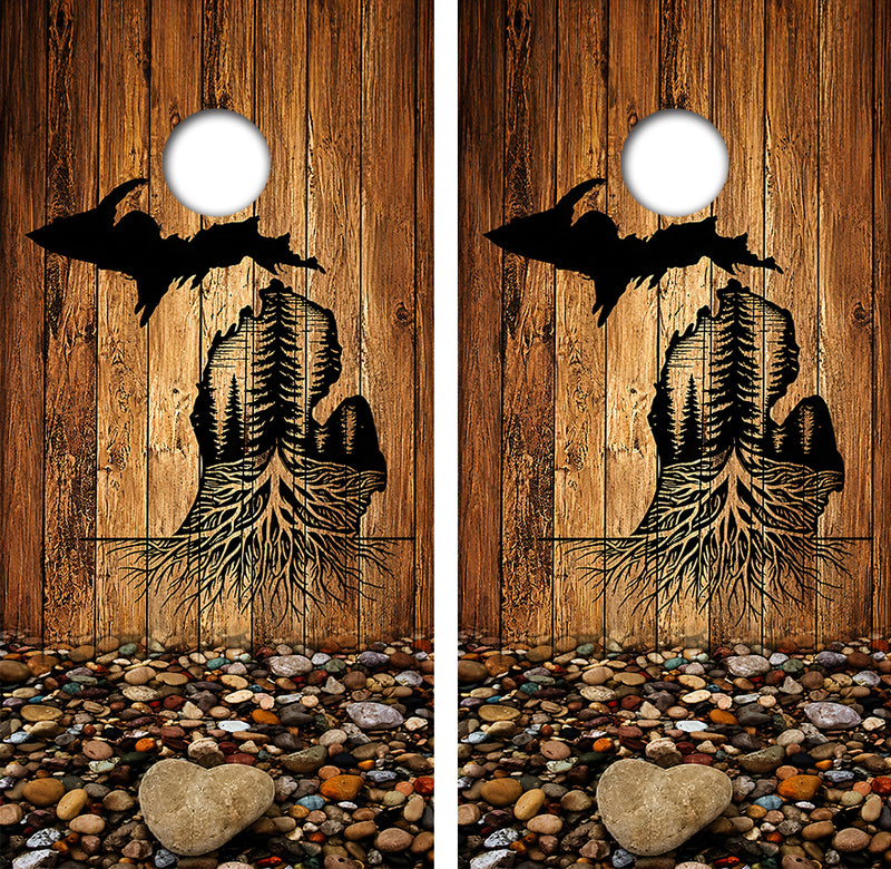 Michigan Roots Cornhole Design