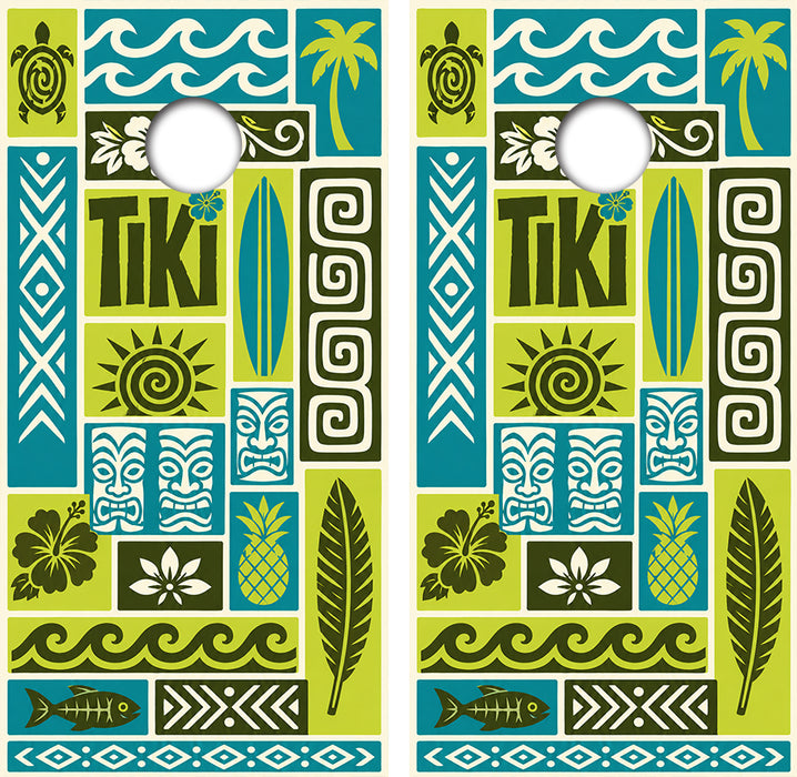 Teki Hut Cornhole Wrap Decal with Free Laminate Included