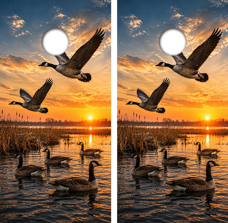 Geese Hunting Cornhole Design