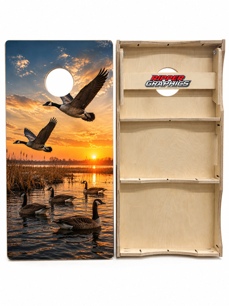 Geese Hunting Cornhole Design