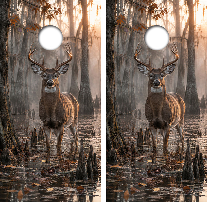 Deer Buck Hunting Cornhole Wrap Decal with Free Laminate Included